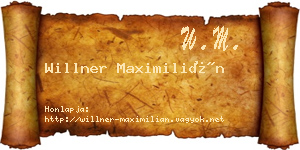 Willner Maximilián névjegykártya